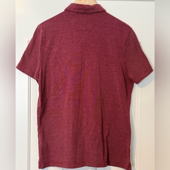 Banana Republic Luxury Touch Polo Shirt L Burgundy Maroon Soft Pima Cotton - Picture 8 of 9
